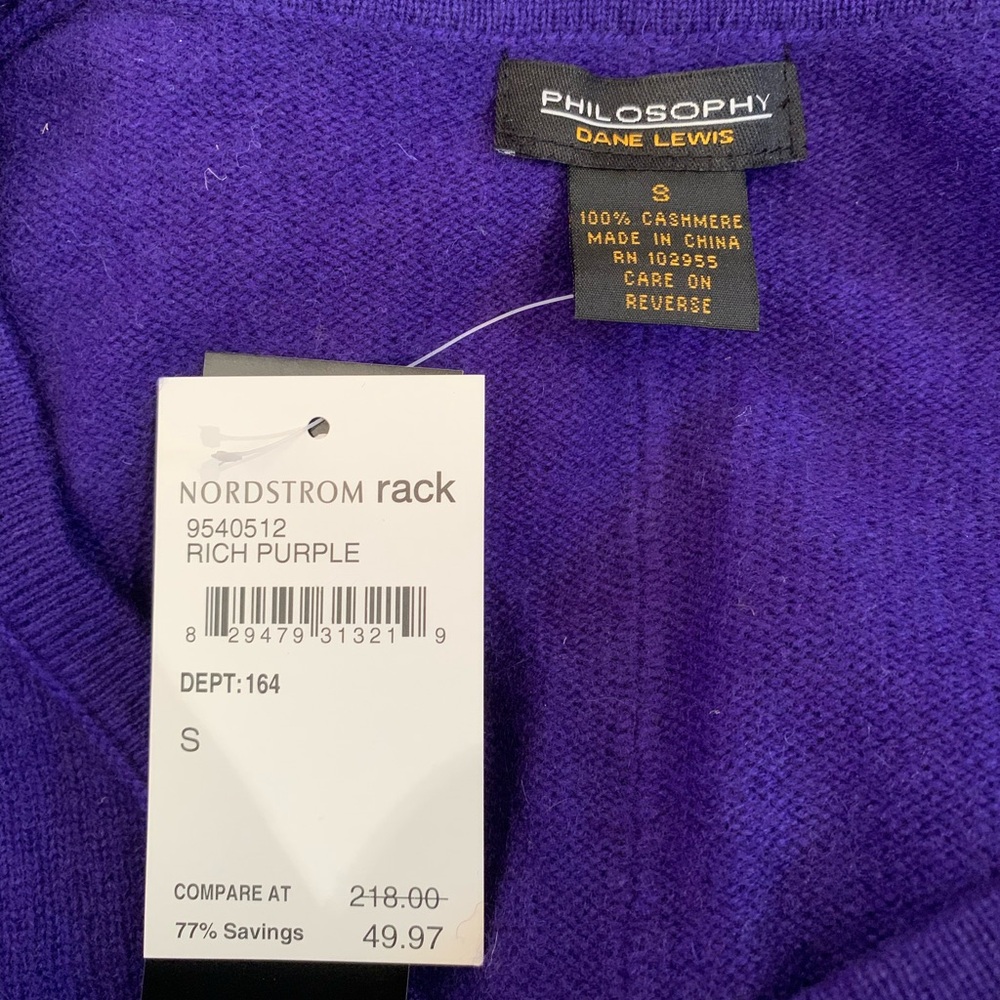 Philosophy Purple Cashmere Sweater - Picture 3 of 3